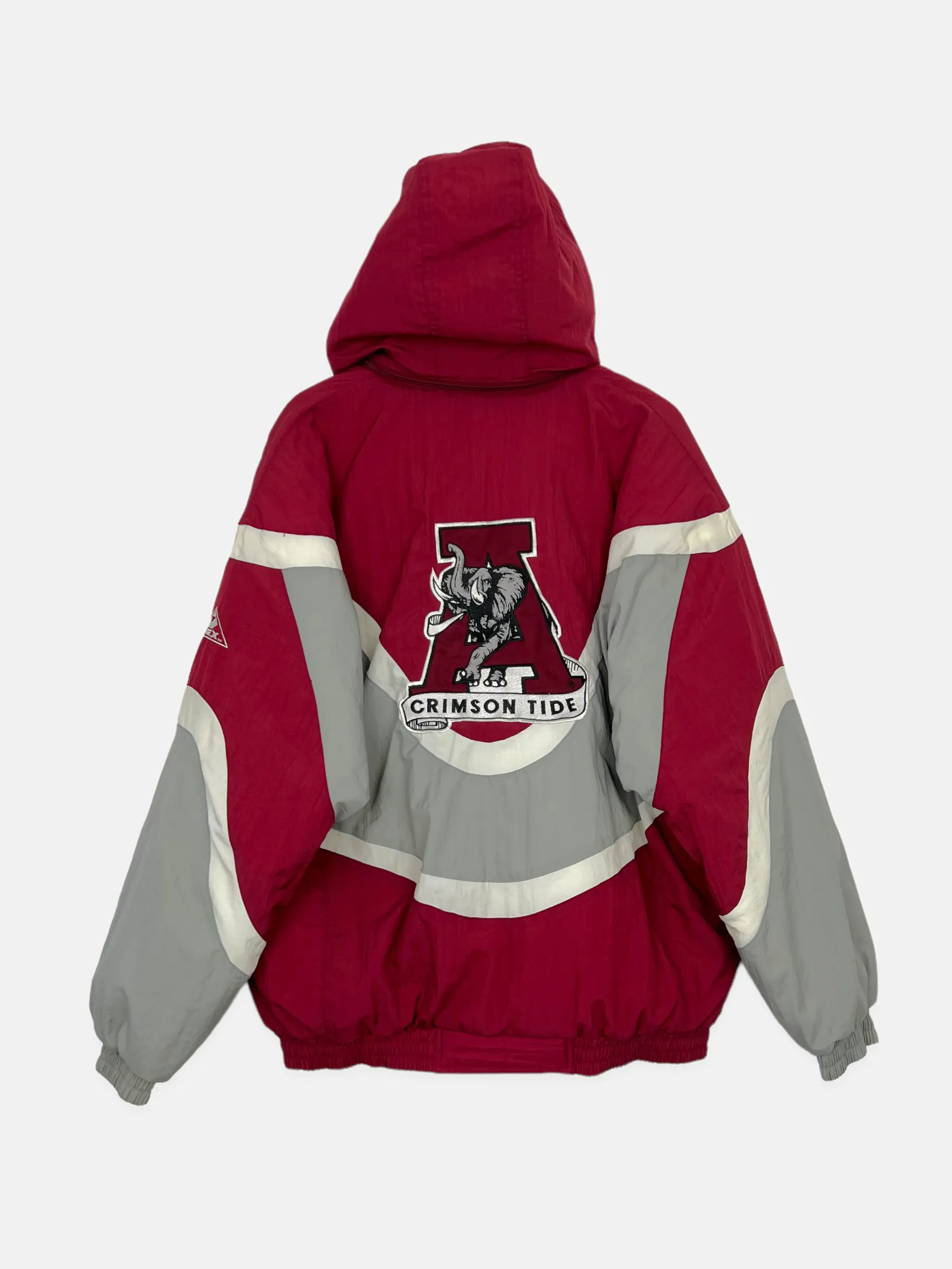 90's Alabama Crimson Tide Embroidered Vintage Puffer Jacket with Hood Size L-XL