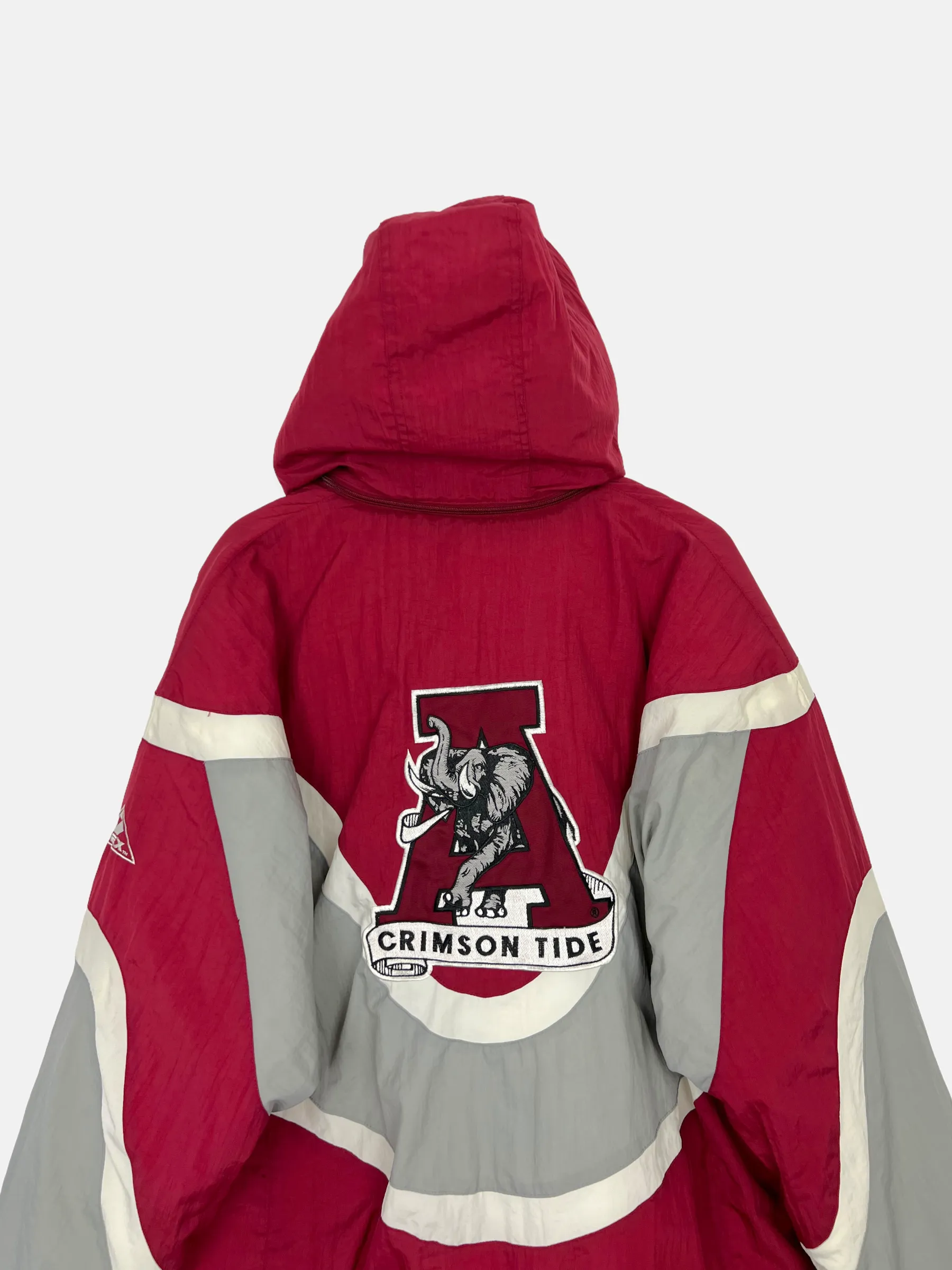 90's Alabama Crimson Tide Embroidered Vintage Puffer Jacket with Hood Size L-XL