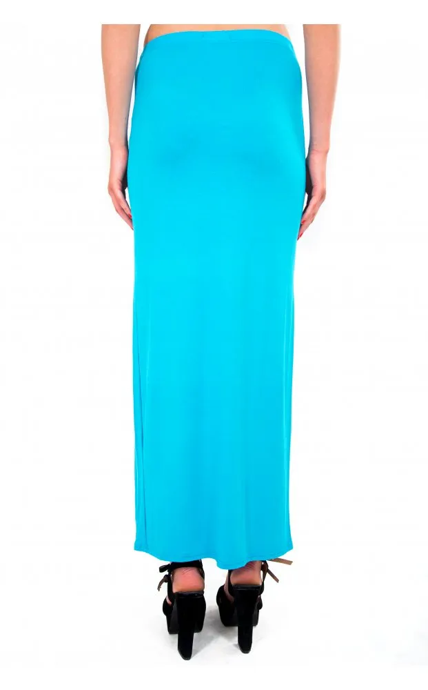 Blue Double Split Maxi Skirt