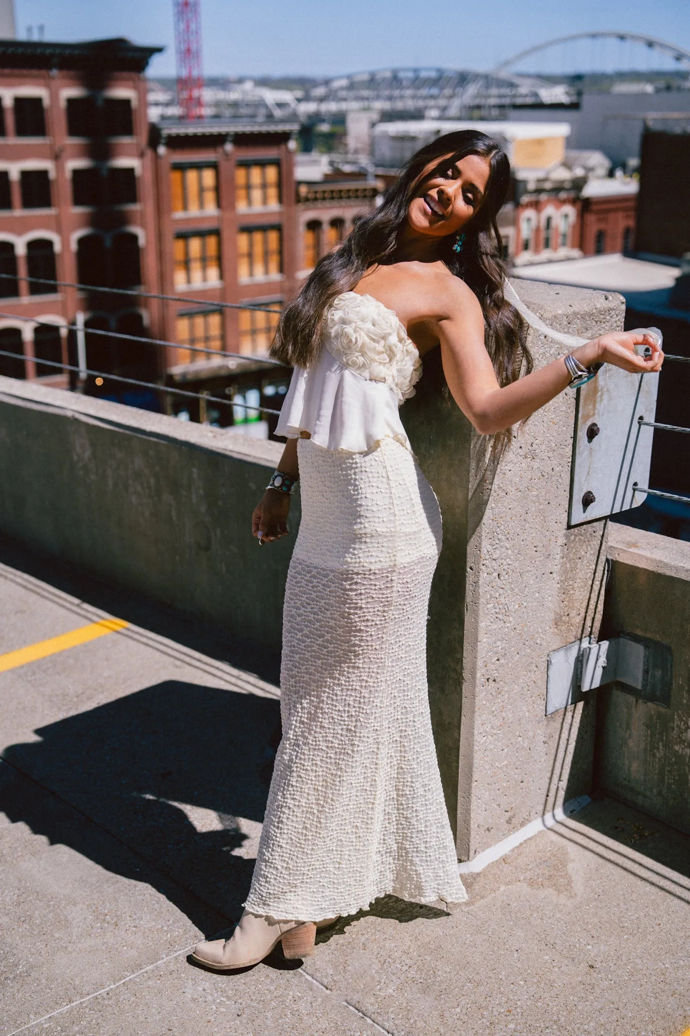 Coastal Cowgirl Maxi Skirt in Cream
