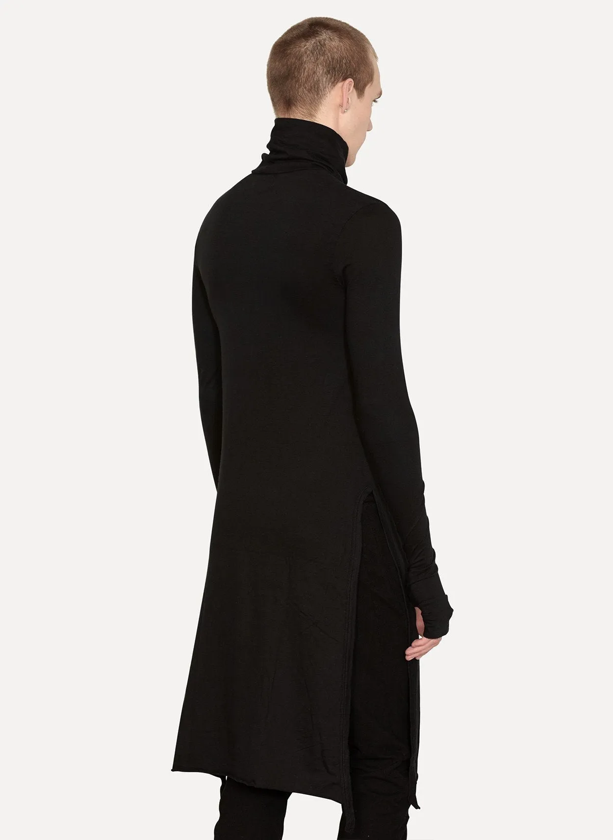 Cold Black Cotton Cashmere Tunic