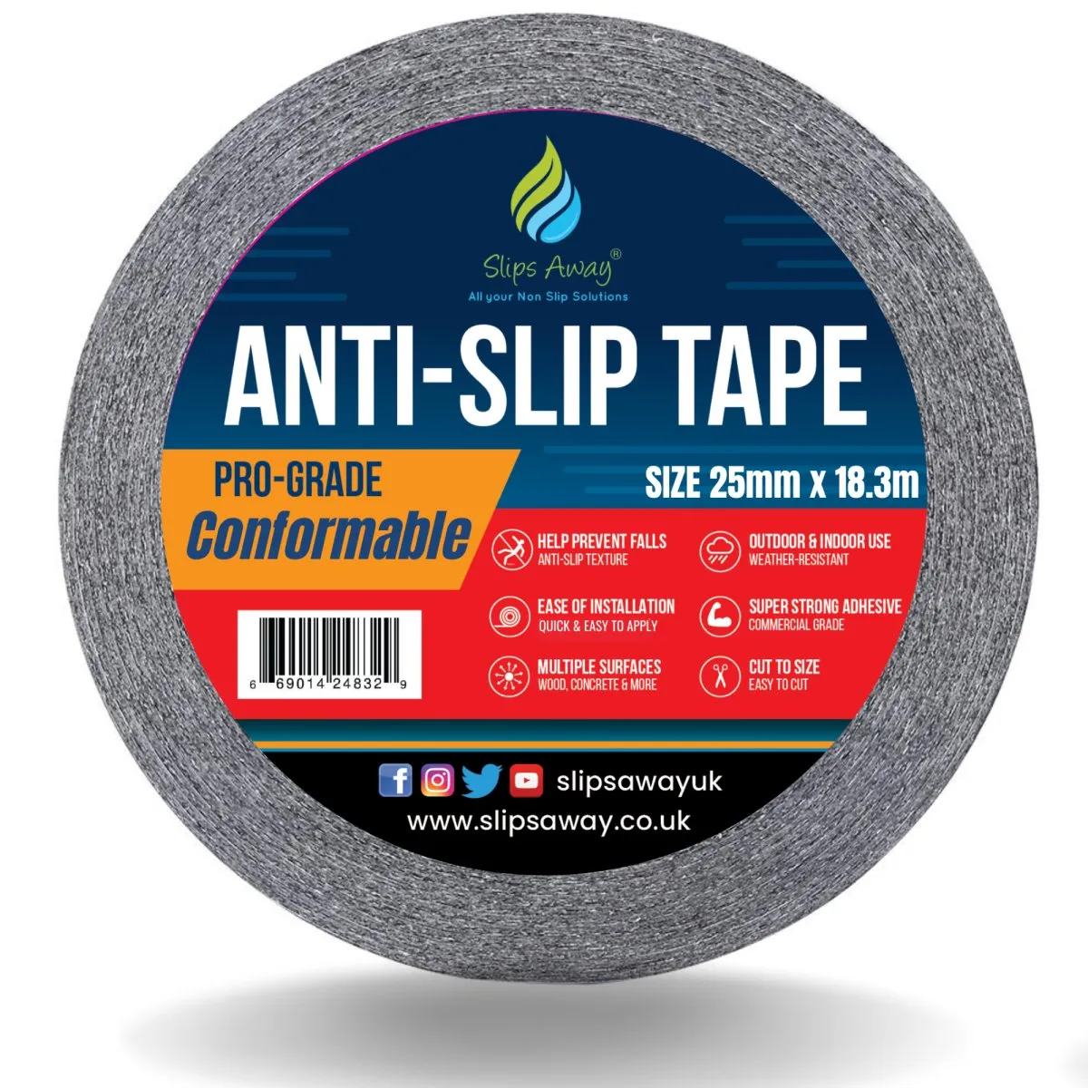 Conformable Non Slip Tape - Aluminium Foil Backing for Irregular Surfaces