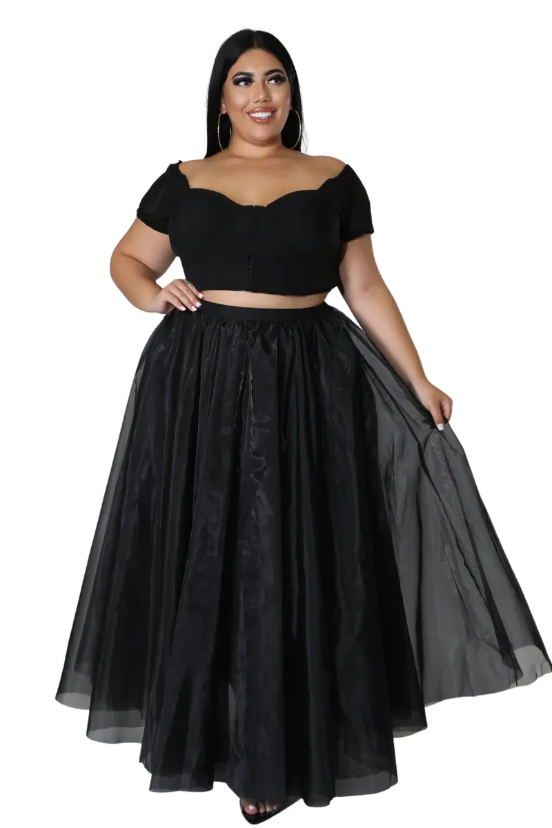 Final Sale Plus Size Maxi Tulle Tutu Skirt in Black (SKIRT ONLY)