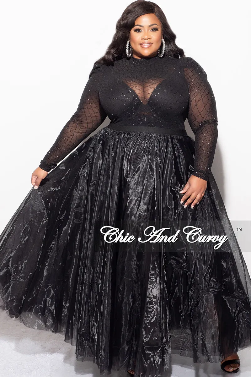 Final Sale Plus Size Maxi Tulle Tutu Skirt in Black (SKIRT ONLY)
