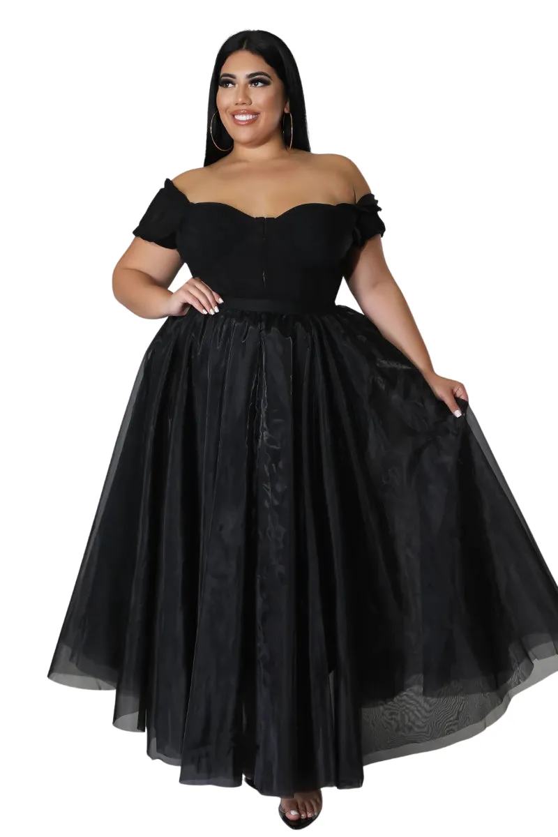 Final Sale Plus Size Maxi Tulle Tutu Skirt in Black (SKIRT ONLY)