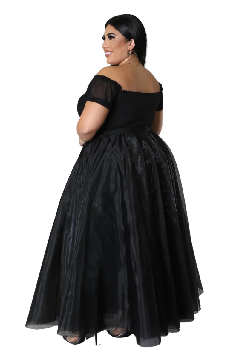 Final Sale Plus Size Maxi Tulle Tutu Skirt in Black (SKIRT ONLY)
