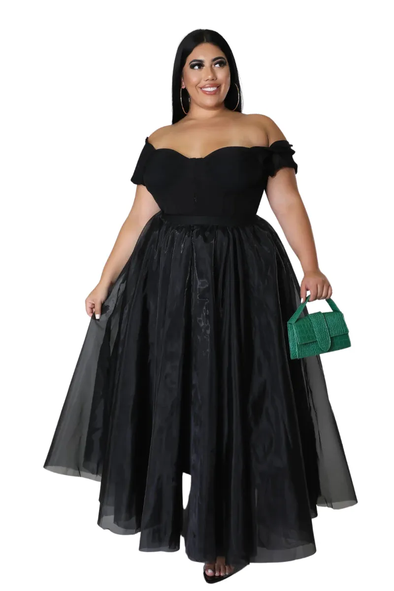 Final Sale Plus Size Maxi Tulle Tutu Skirt in Black (SKIRT ONLY)