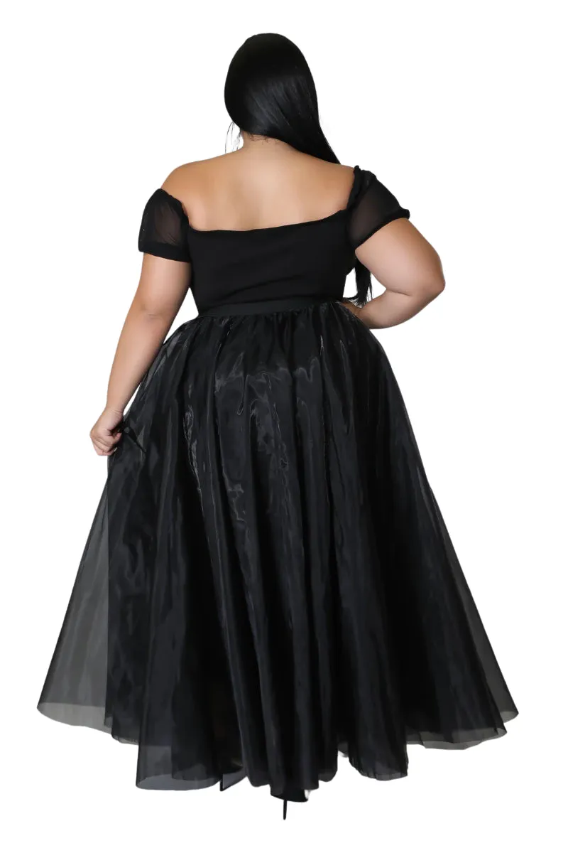 Final Sale Plus Size Maxi Tulle Tutu Skirt in Black (SKIRT ONLY)