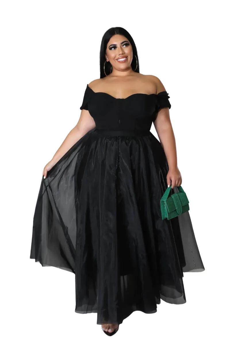 Final Sale Plus Size Maxi Tulle Tutu Skirt in Black (SKIRT ONLY)