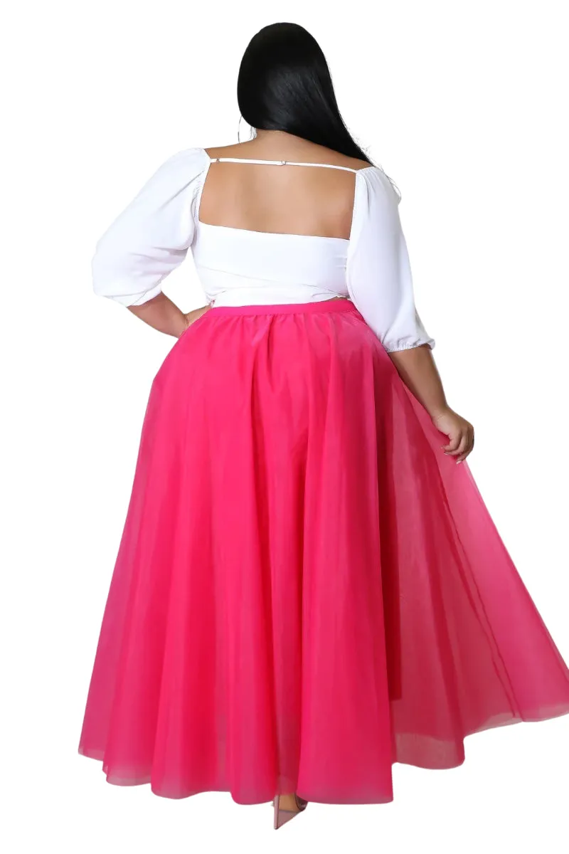 Final Sale Plus Size Maxi Tulle Tutu Skirt in Fuchsia (SKIRT ONLY)