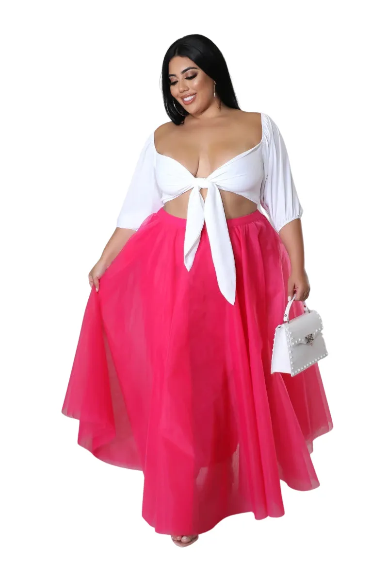 Final Sale Plus Size Maxi Tulle Tutu Skirt in Fuchsia (SKIRT ONLY)