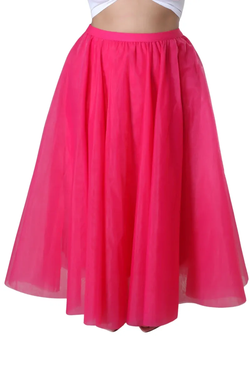 Final Sale Plus Size Maxi Tulle Tutu Skirt in Fuchsia (SKIRT ONLY)