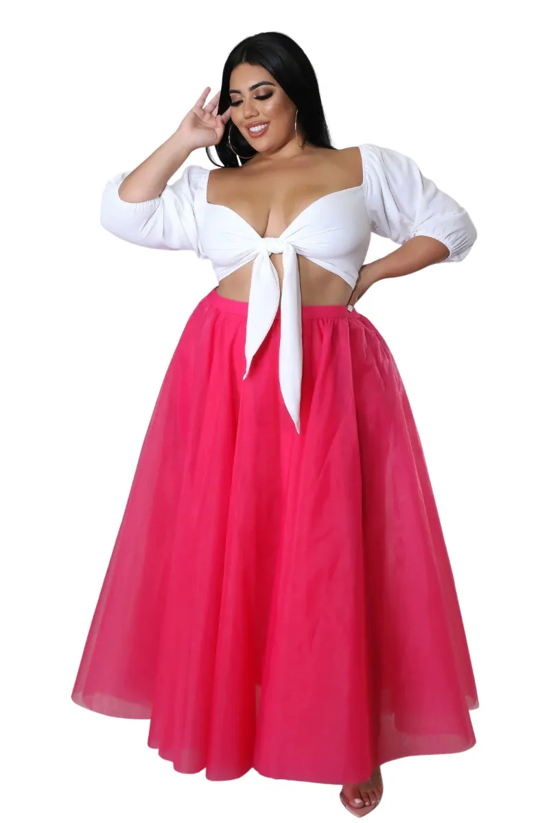 Final Sale Plus Size Maxi Tulle Tutu Skirt in Fuchsia (SKIRT ONLY)