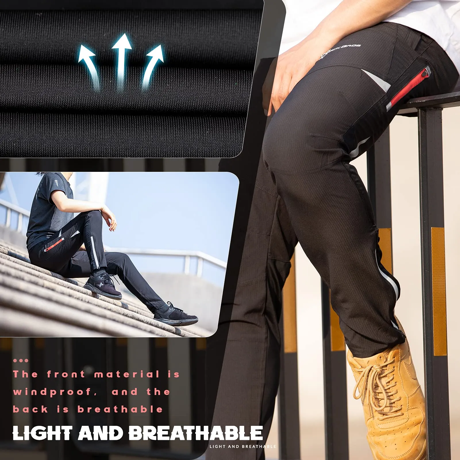ROCKBROS Men’s Cycling Trousers Breathable Sport Pants High Elastic