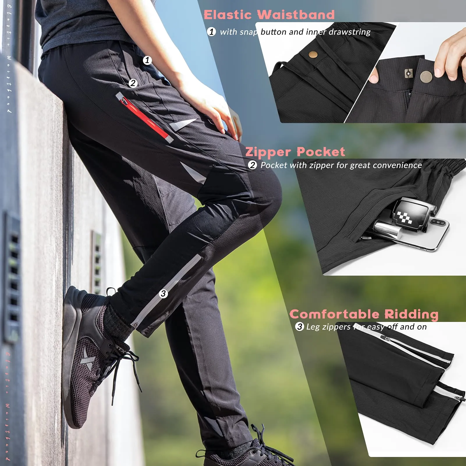 ROCKBROS Men’s Cycling Trousers Breathable Sport Pants High Elastic