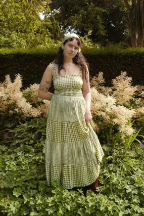 Rosie Maxi Skirt in Apple Green Gingham